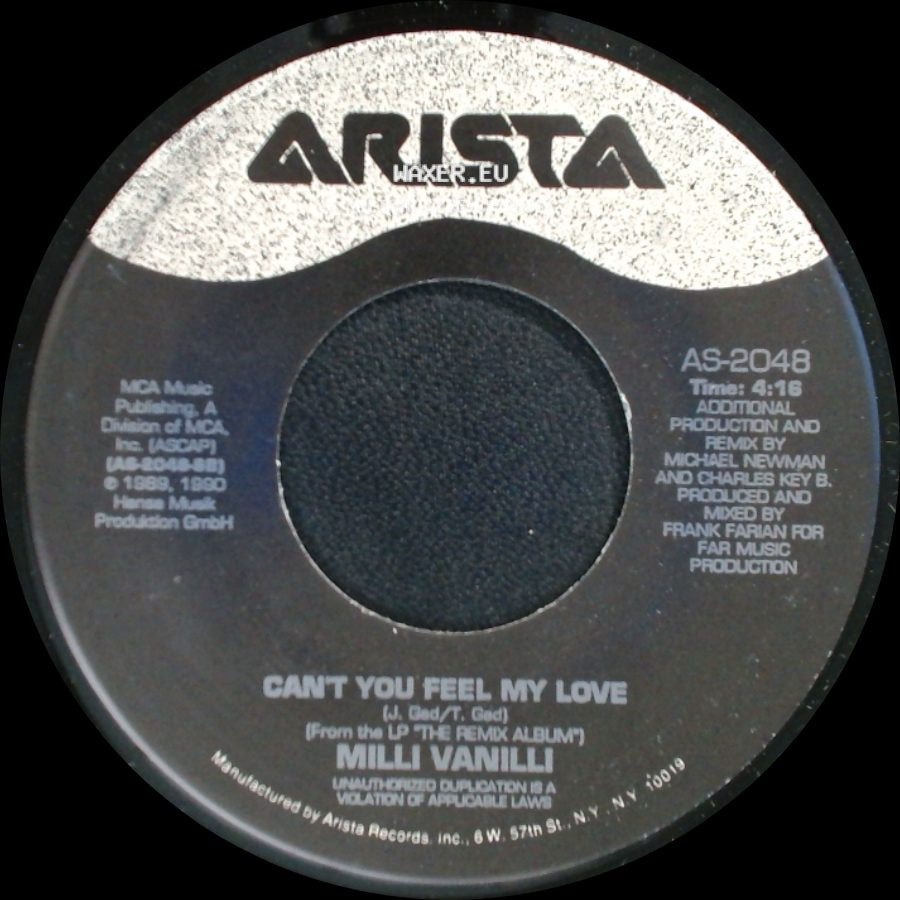 Milli Vanilli - Megamix / Can't You Feel My Love side B
