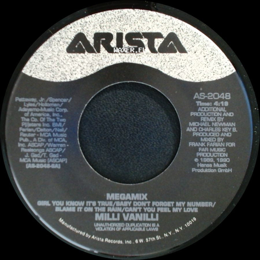 Milli Vanilli - Megamix / Can't You Feel My Love side A