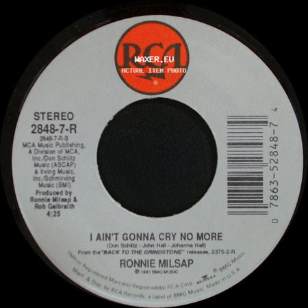 Ronnie Milsap - Since I Don't Have You / I Ain't Gonna Cry No More side B