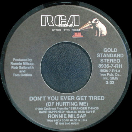 Ronnie Milsap And Mike Reid / Ronnie Milsap - Old Folks / Don't You Ever Get Tired (Of Hurting Me) side B
