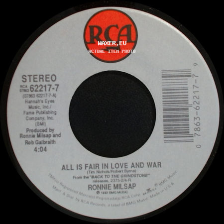 Ronnie Milsap - All Is Fair In Love And War / Back To The Grindstone side A