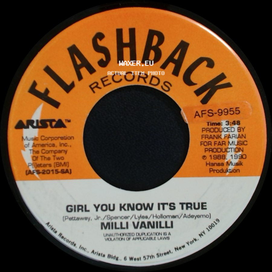 Milli Vanilli - Girl You Know It's True / Baby Don't Forget My Number side A
