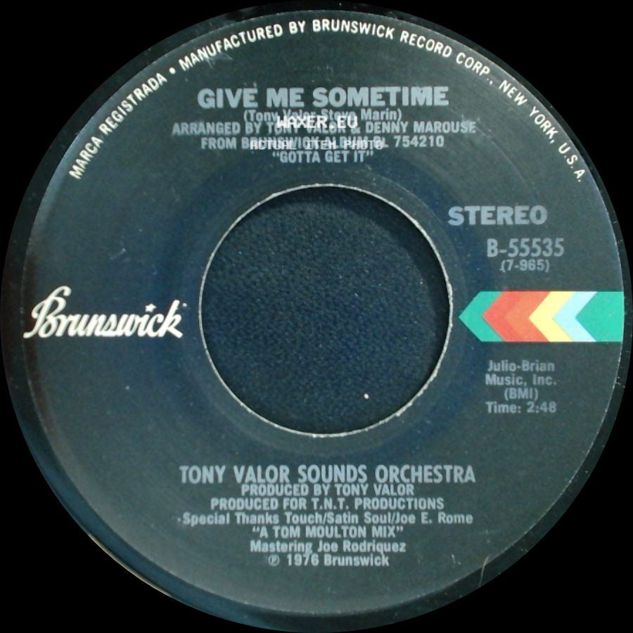 Tony Valor Sounds Orchestra - Gotta Get It / Give Me Sometime side B