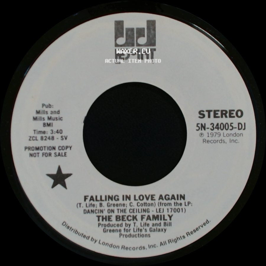 The Beck Family - Falling In Love Again / Falling In Love Again side B