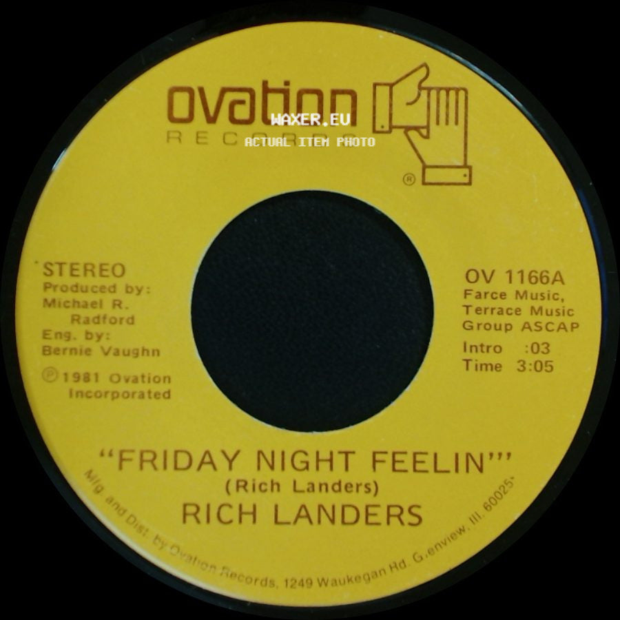 Rich Landers - The Lady Waiting At Home / Friday Night Feelin' side B