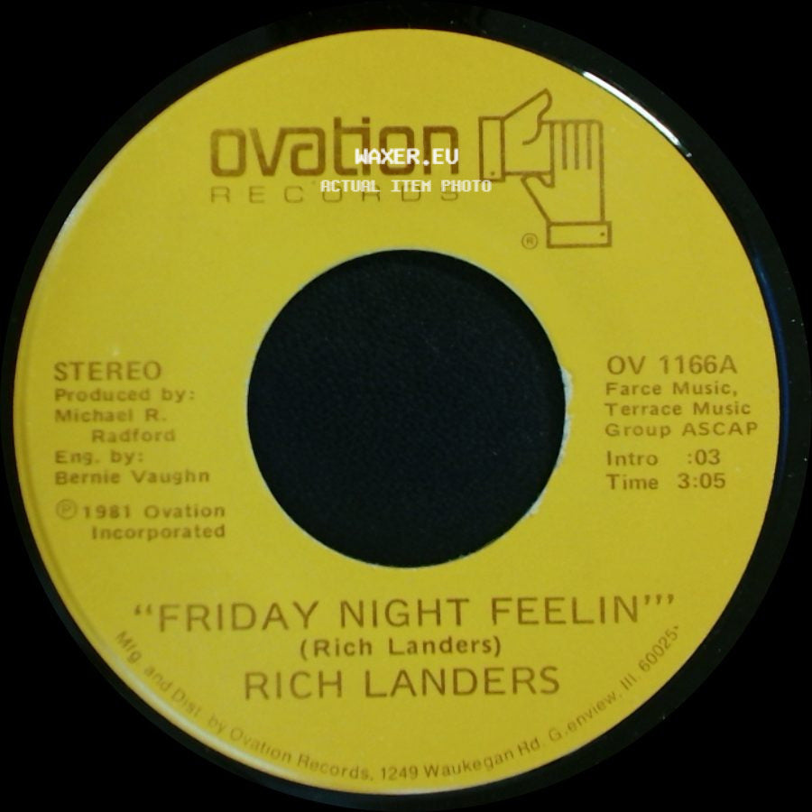 Rich Landers - The Lady Waiting At Home / Friday Night Feelin' side B