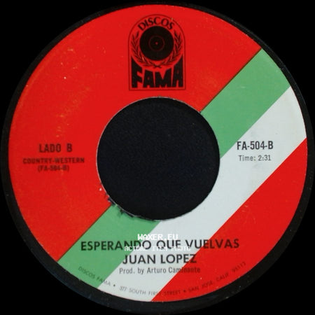 Juan Lopez - Porque Voy A Llorar / Esperando Que Vuelvas side B