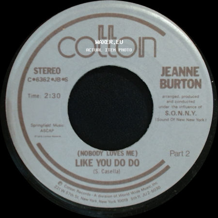 Jeanne Burton - (Nobody Loves Me) Like You Do Do / (Nobody Loves Me) Like You Do Do Part 2 side B