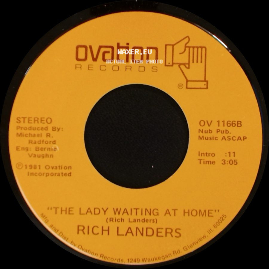 Rich Landers - Friday Night Feelin' / The Lady Waiting At Home side B