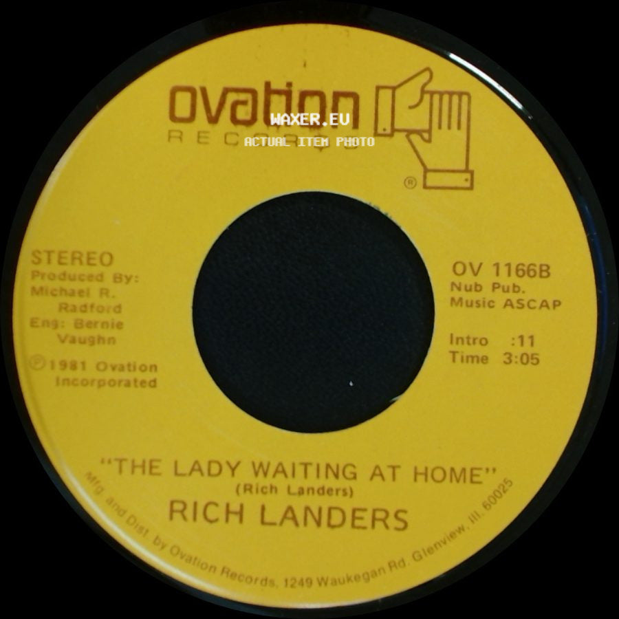 Rich Landers - Friday Night Feelin' / The Lady Waiting At Home side B