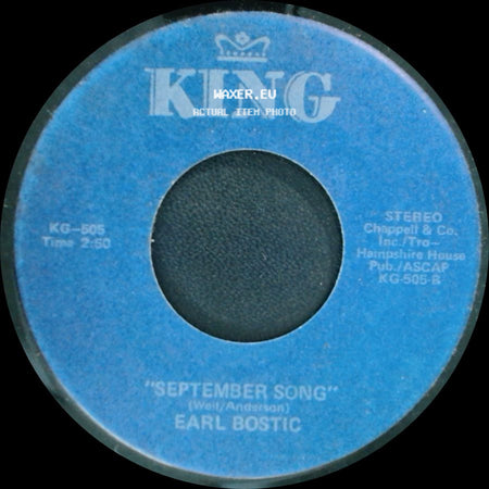 Earl Bostig / Earl Bostic - Harlem Nocturne / September Song side B