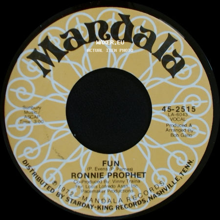 Ronnie Prophet - Fun / San Diego side A