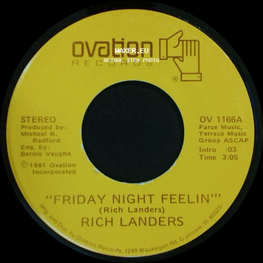 Rich Landers - The Lady Waiting At Home / Friday Night Feelin' side B