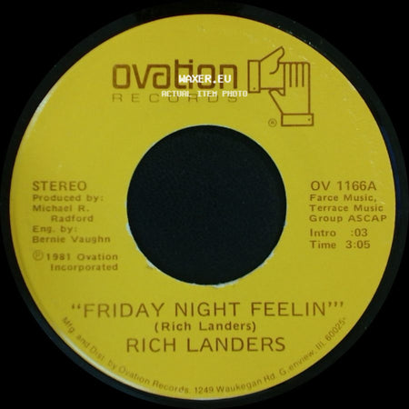 Rich Landers - The Lady Waiting At Home / Friday Night Feelin' side B