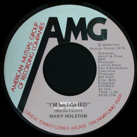 Mary Holston - Where There's A Will / I'm Satisfied side B