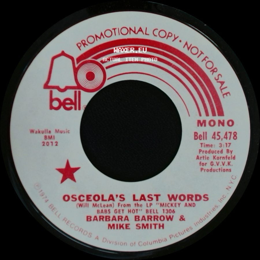 Barbara Barrow & Mike Smith - Osceola's Last Words / Osceola's Last Words side B