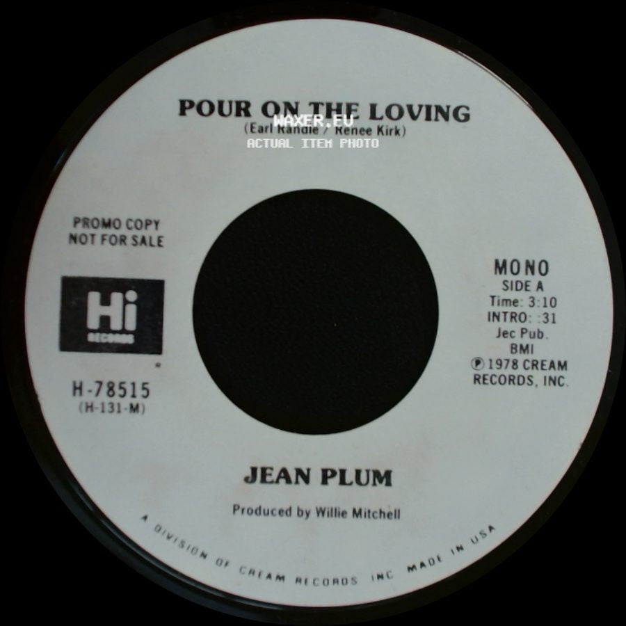 Jean Plum - Pour On The Loving / Pour On The Loving side A
