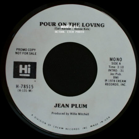 Jean Plum - Pour On The Loving / Pour On The Loving side A