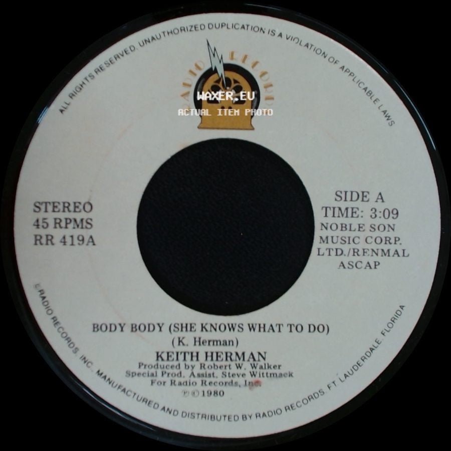 Keith Herman - Body Body (She Knows What To Do) / The Next Song Is... side A