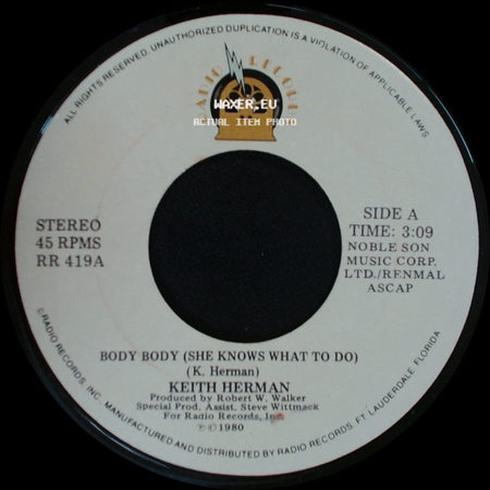 Keith Herman - Body Body (She Knows What To Do) / The Next Song Is... side A
