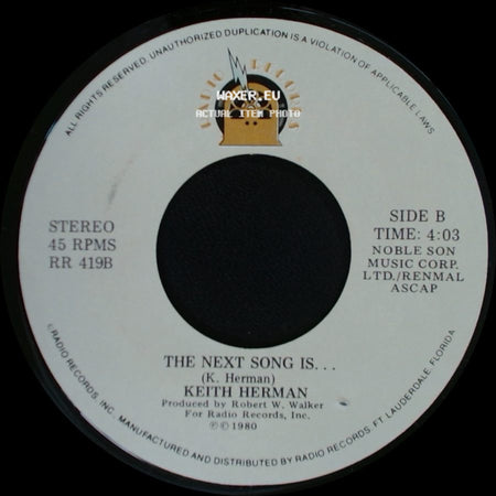 Keith Herman - Body Body (She Knows What To Do) / The Next Song Is... side B
