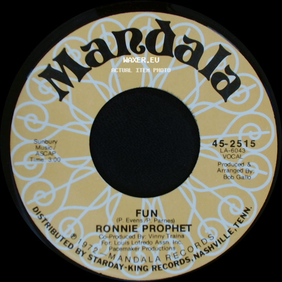 Ronnie Prophet - San Diego / Fun side B