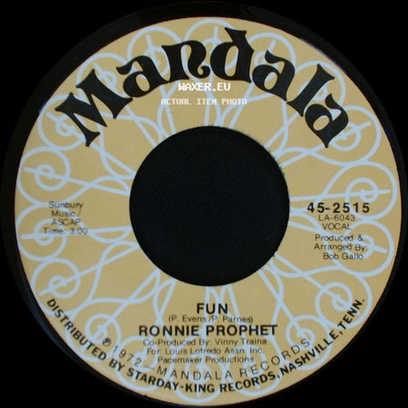 Ronnie Prophet - San Diego / Fun side B