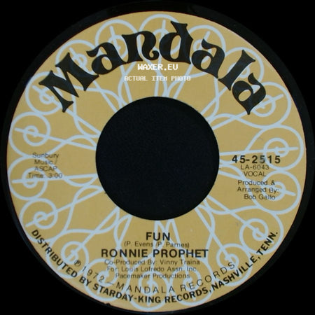 Ronnie Prophet - Fun / San Diego side A
