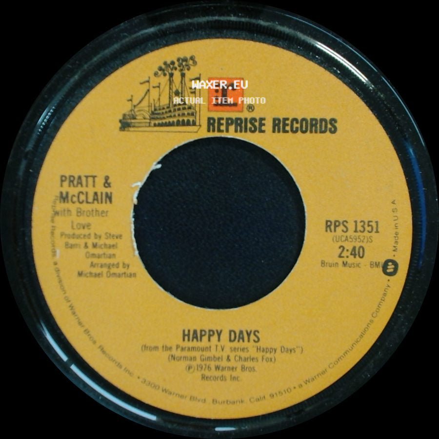 Pratt & Mcclain / Pratt & Mcclain With Brother Love - Happy Days / Cruisin' With The Fonz side A