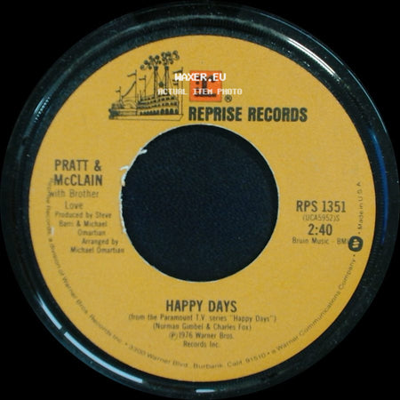 Pratt & Mcclain / Pratt & Mcclain With Brother Love - Happy Days / Cruisin' With The Fonz side A