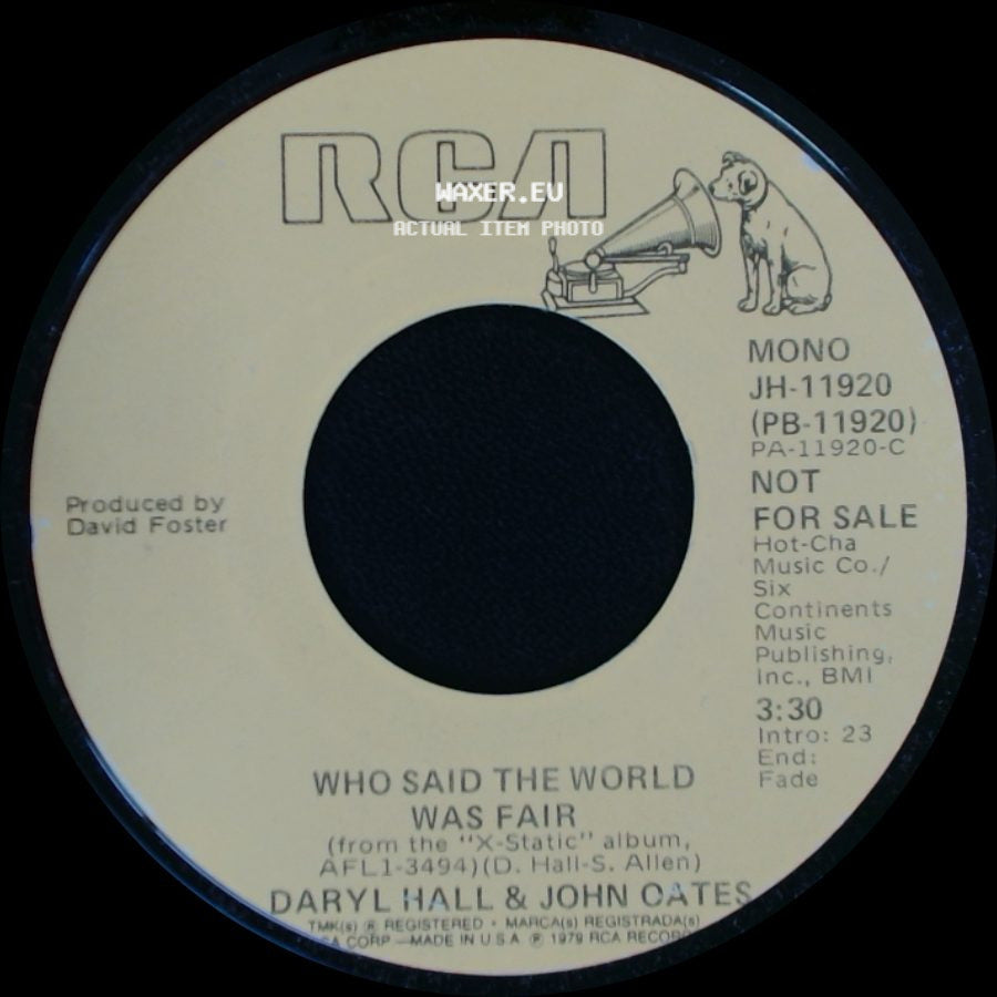 Daryl Hall & John Oates - Who Said The World Was Fair / Who Said The World Was Fair side A
