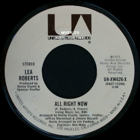 Lea Roberts - All Over Again / All Right Now side B