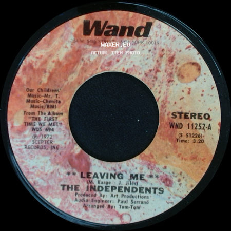 The Independents - I Love You, Yes I Do / Leaving Me side B