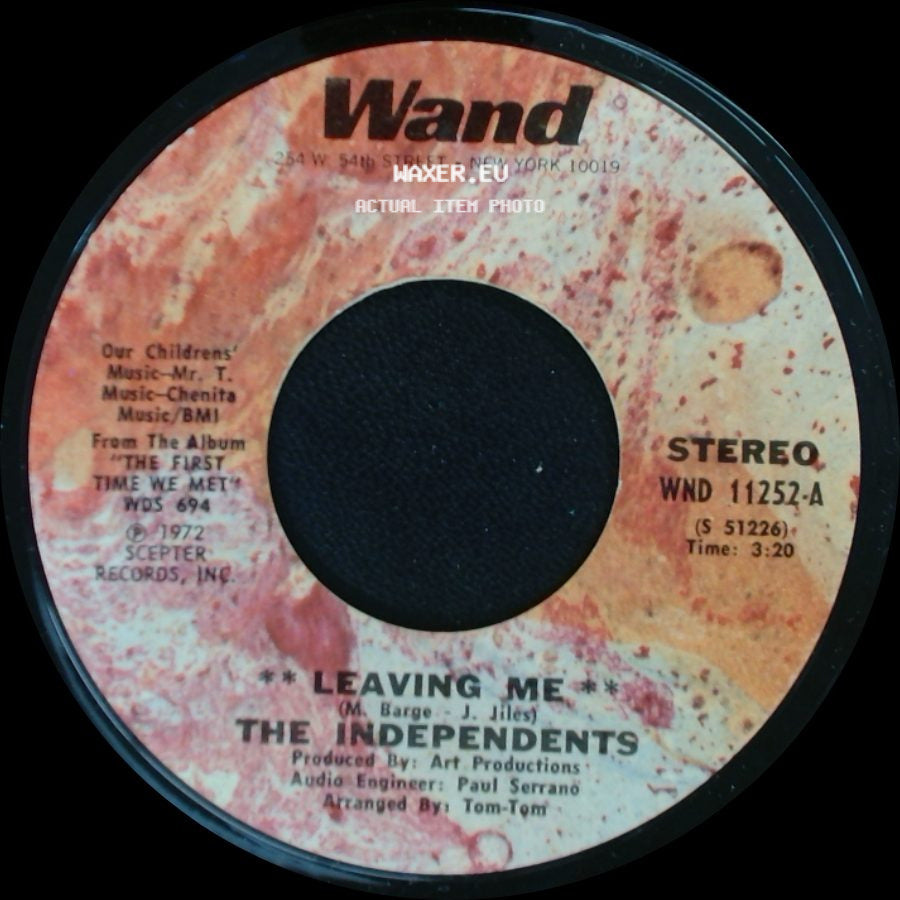The Independents - I Love You, Yes I Do / Leaving Me side B