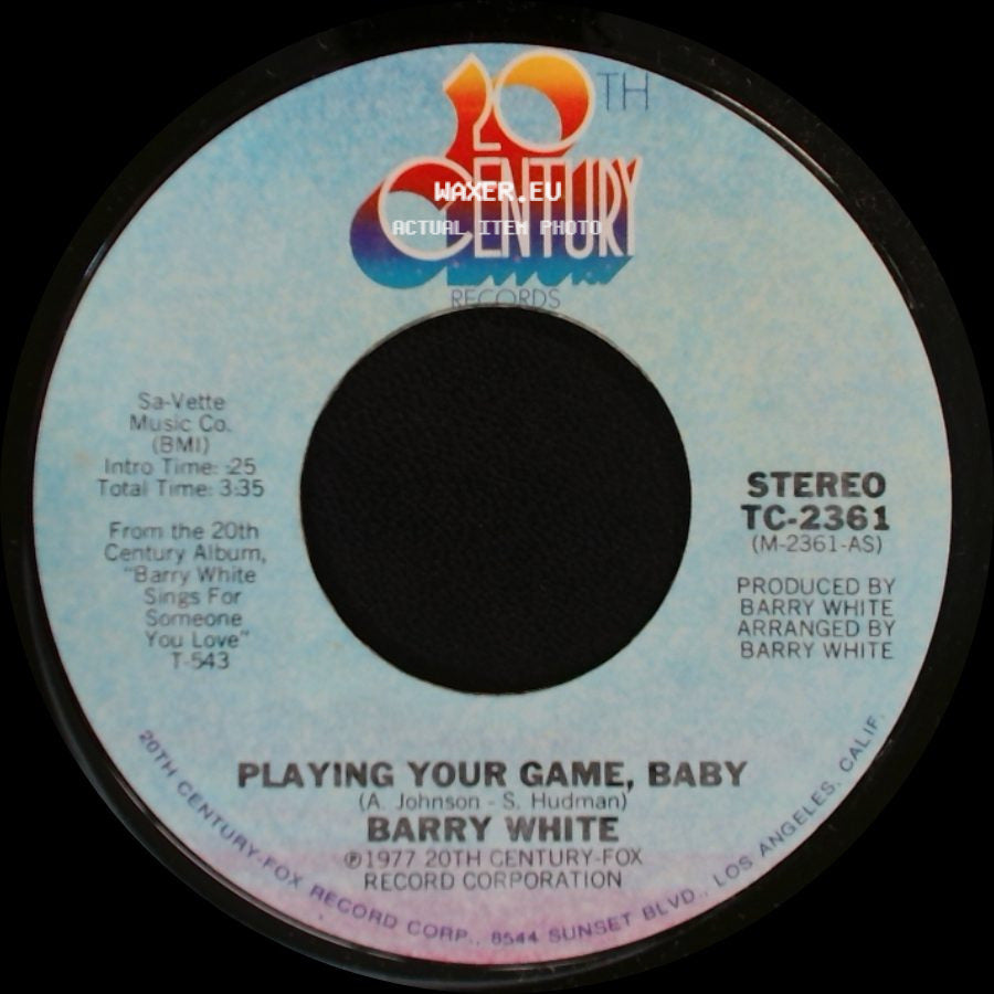 Barry White - Of All The Guys In The World / Playing Your Game, Baby side B