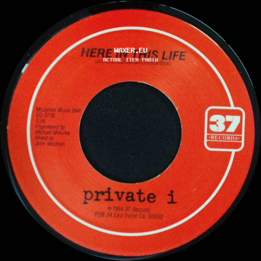 Private I - Talk To Me / Here In This Life side B