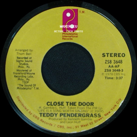 Teddy Pendergrass - Close The Door / Get Up, Get Down, Get Funky, Get Loose side A