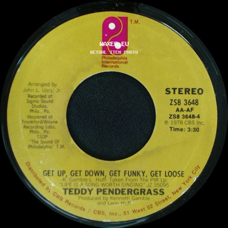 Teddy Pendergrass - Close The Door / Get Up, Get Down, Get Funky, Get Loose side B