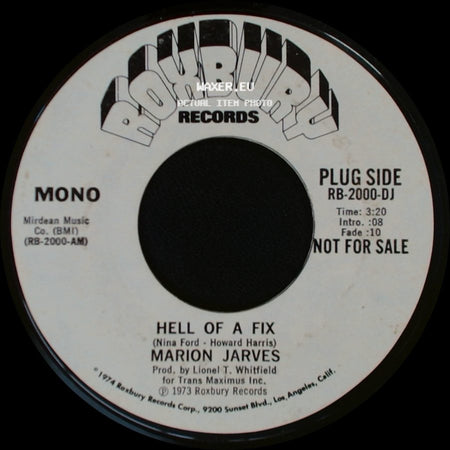 Marion Jarves - Hell Of A Fix / Hell Of A Fix side B