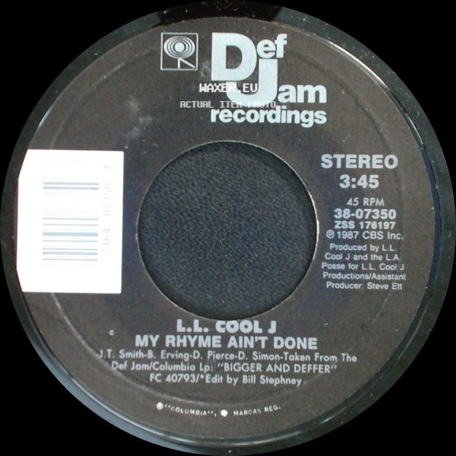 L.L. Cool J - My Rhyme Ain't Done / I Need Love side A