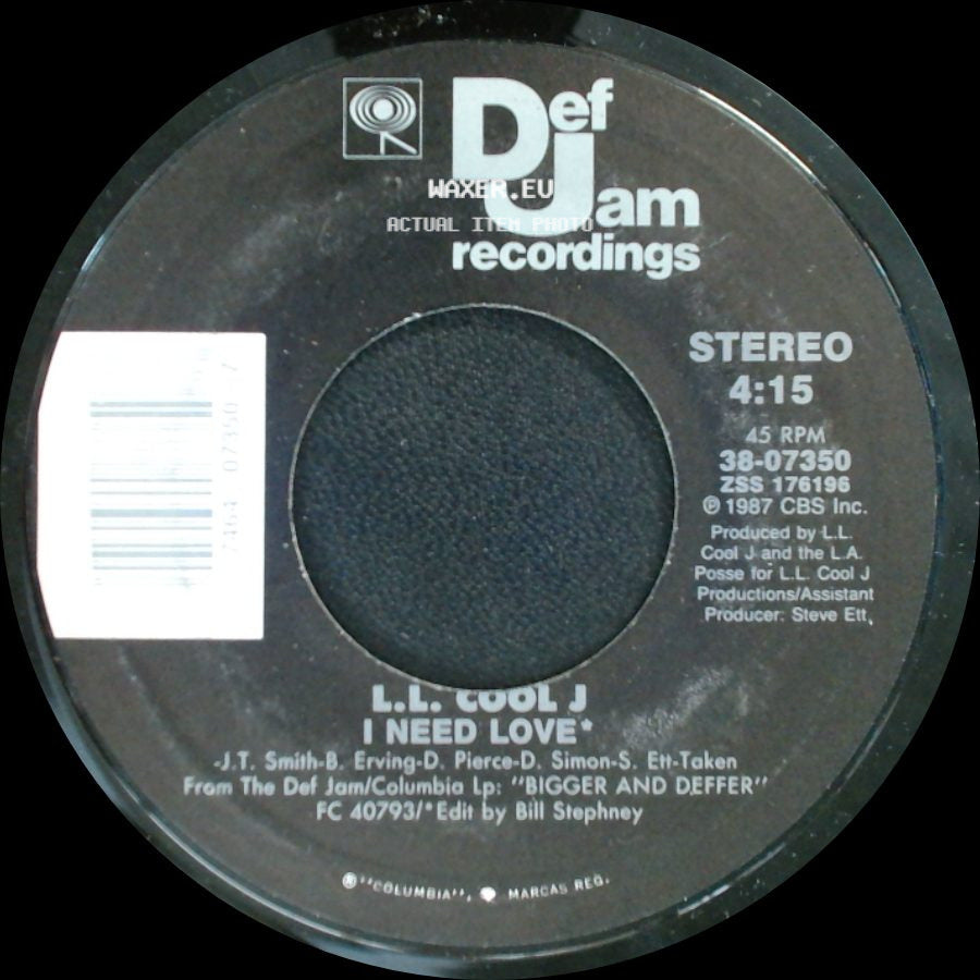 L.L. Cool J - My Rhyme Ain't Done / I Need Love side B