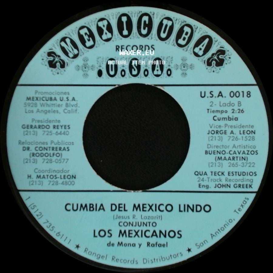 Grupo Los Mexicanos De Mona Y Rafael / Conjunto Los Mexicanos De Mona Y Rafael - Hoy Pensando / Cumbia Del Mexico Lindo side B