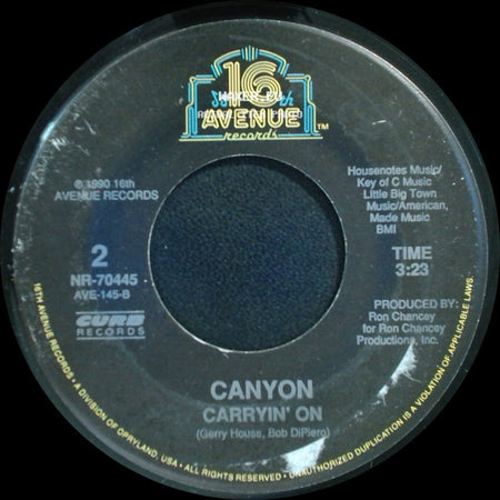 Canyon - Dam These Tears / Carryin' On side B
