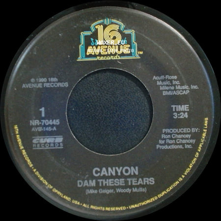 Canyon - Carryin' On / Dam These Tears side B