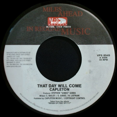 Capleton - That Day Will Come / Ton Load side A