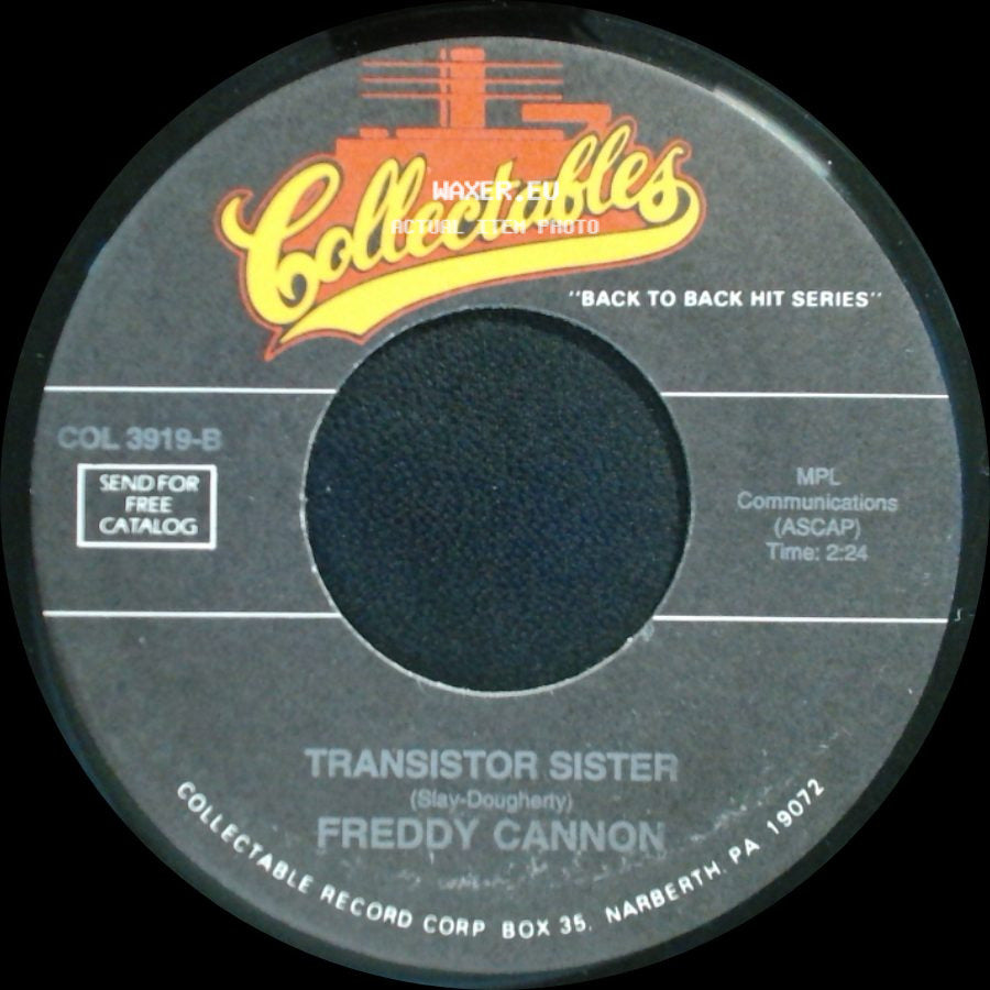 Freddy Cannon - Palisades Park / Transistor Sister side B