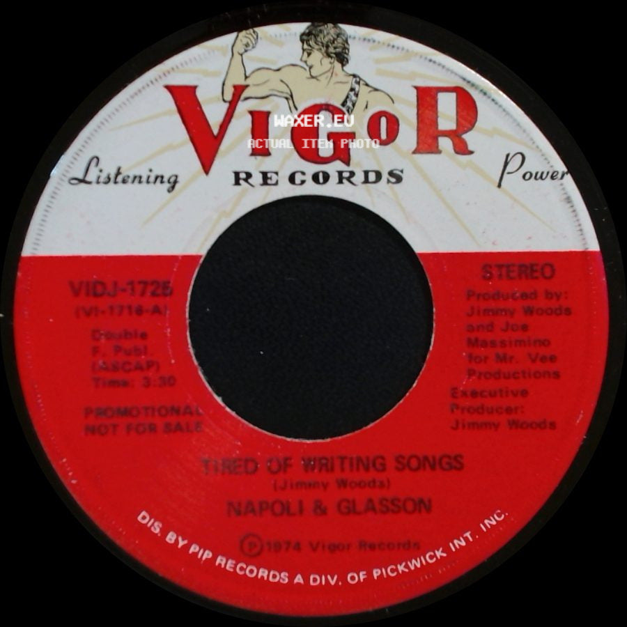 Napoli & Glasson - Il Est Toujours Temps Pour Partir (Never Can Say Goodbye) / Tired Of Writing Songs side B