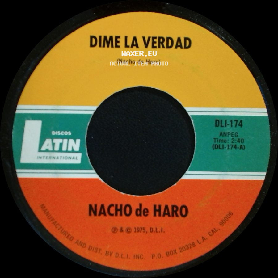 Nacho De Haro - Pedazo De Cariño / Dime La Verdad side B