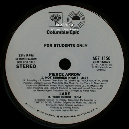 Pierce Arrow / Lake / Crawler - Hot Summer Night / Time Bomb / Stone Cold Sober / Black Betty side A