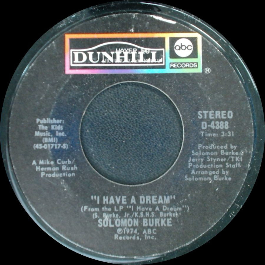 Solomon Burke - "I Have A Dream" / Midnight And You side A